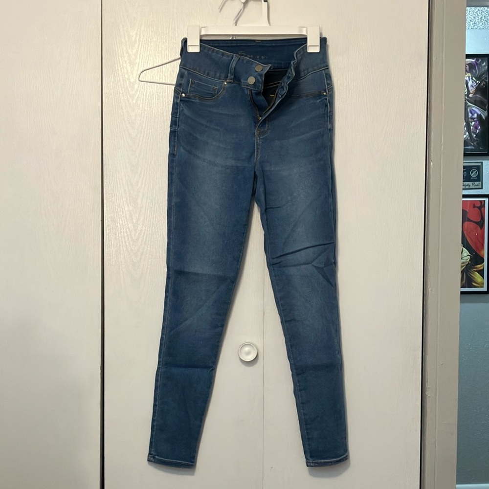 Blue high rise jeggings